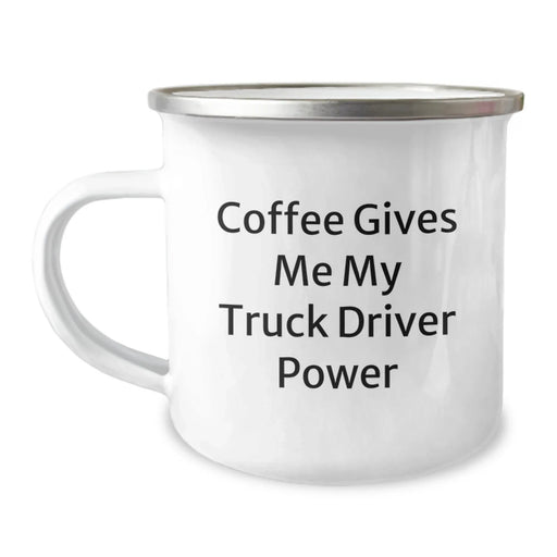 Funny Truck Driver Gifts from Family - Camping Mug - Coffee Gives Me My Truck Driver Power - Birthday Unique Gifts - Image 1