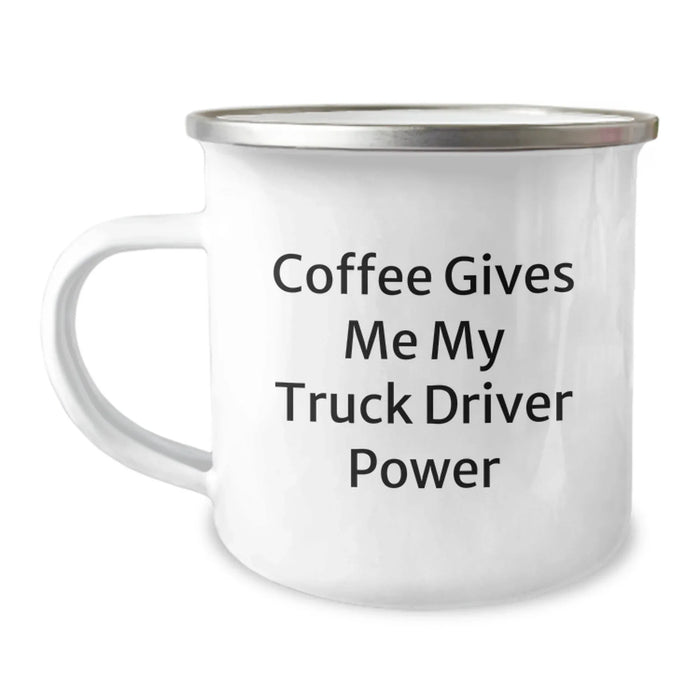 Funny Truck Driver Gifts from Family - Camping Mug - Coffee Gives Me My Truck Driver Power - Birthday Unique Gifts - Image 1