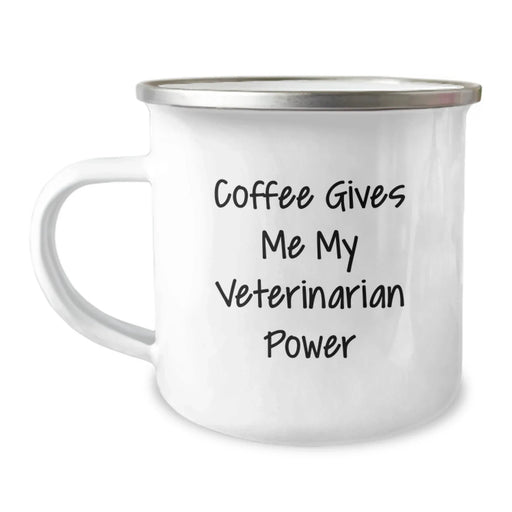 Funny Veterinarian Gifts from Friends, Christmas Unique Mugs for Men Veterinarians, Coffee Gives Me My Power Camping Mug - Image 1