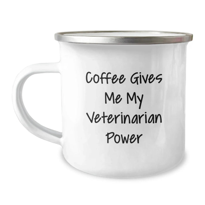 Funny Veterinarian Gifts from Friends, Christmas Unique Mugs for Men Veterinarians, Coffee Gives Me My Power Camping Mug - Image 1