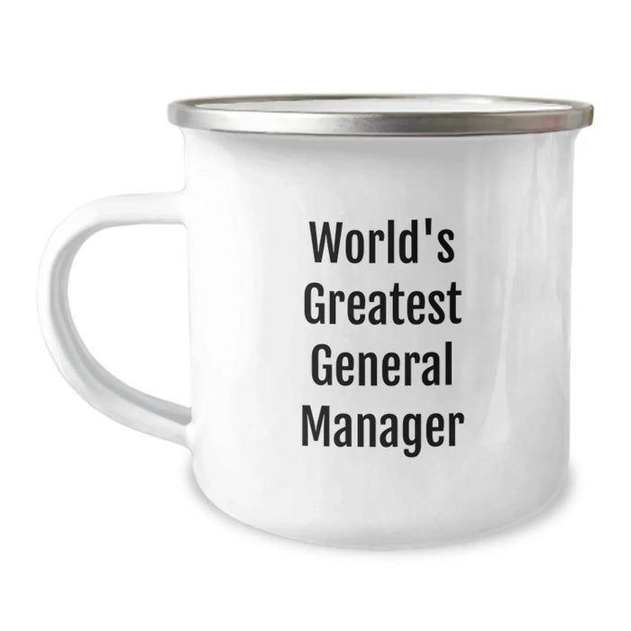 Funny World's Greatest General Manager Gifts for Birthday, Unique Camping Mug for Men or Women, 'You're the Best' Quote, Gifts from Friends or Coworkers - Image 1
