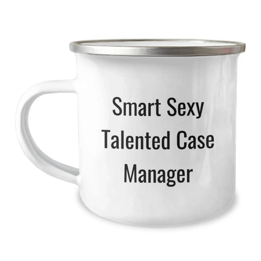 Funny Quotes for Case Manager, Birthday Unique Gifts for Case Manager, Stainless Steel Camping Mug - Image 1