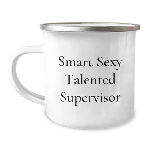 Funny Supervisor Gifts from Men to Supervisor for Christmas Unique Gifts - 'Smart Sexy Talented Supervisor' Camping Mug - Image 1