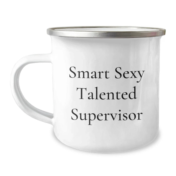 Funny Supervisor Gifts from Men to Supervisor for Christmas Unique Gifts - 'Smart Sexy Talented Supervisor' Camping Mug - Image 1
