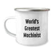 Funny Machinist Gifts from Friends for Birthday Unique Machinist Camping Mug, 'World's Greatest Machinist' Quote, 12 oz Stainless Steel with Enamel Finish - Image 1