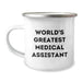 World's Greatest Medical Assistant Funny Birthday Unique Gifts from Friends for Medical Assistants - 12 oz Camping Mug - Image 1