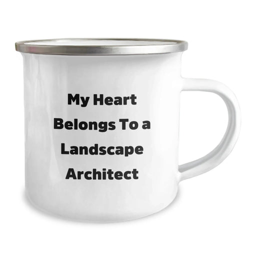 Funny Landscape Architect Gifts from Men to Friends - My Heart Belongs To A Landscape Architect Valentine's Camping Mug - Image 2
