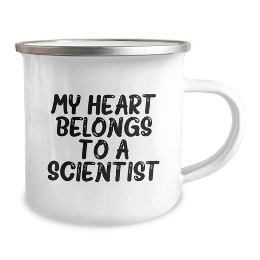 Funny Scientist Gifts for Him - My Heart Belongs To A Scientist Birthday Unique Gifts from Family to a Man Who Loves Camping Mugs - Image 2
