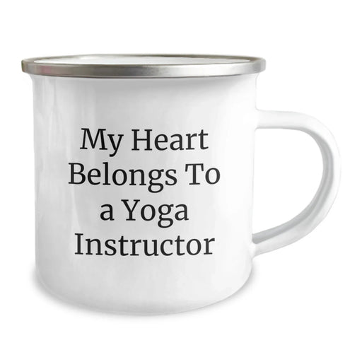 Funny Yoga Instructor Gifts from Men to Friends, 'My Heart Belongs To A Yoga Instructor' Camping Mug for Birthday Unique Gifts - Image 2