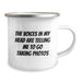Funny Taking Photos Gifts for Friends, Camping Mug with Quote 'The Voices In My Head Are Telling Me To Go Taking Photos', Birthday Unique Gifts from Family - Image 2