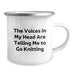 Funny Knitting Gifts for Friends, Birthday Unique Camping Mug for Knitting Enthusiasts, The Voices In My Head Are Telling Me To Go Knitting Quote - Image 2
