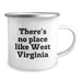 West Virginia Camping Mug - Funny Quote for Birthday Unique Gifts from Friends to Family, 'There's No Place Like West Virginia' Printed on a 12 oz Stainless Steel Cup with Enamel Finish - Image 2