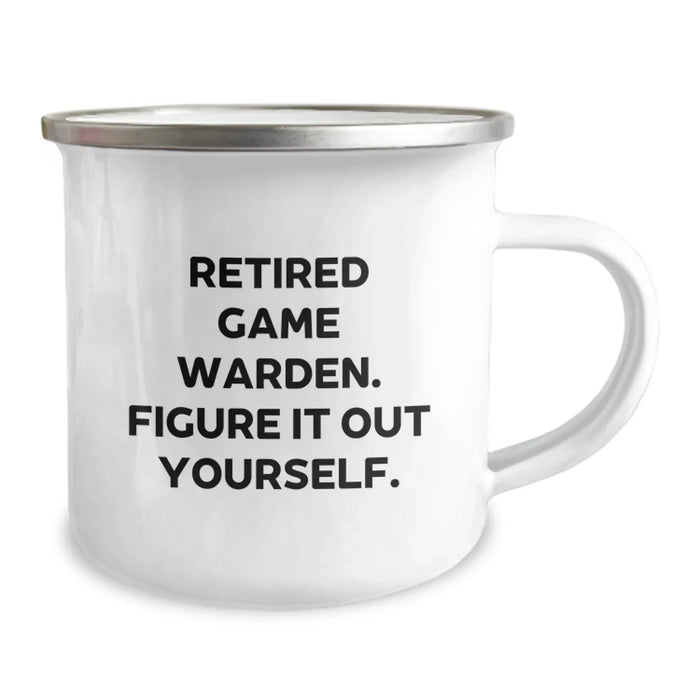 Funny Game Warden Gifts from Family - 'Figure It Out Yourself' Camping Mug for Graduation, Stainless Steel with Enamel Finish, 12 oz Capacity - Image 2