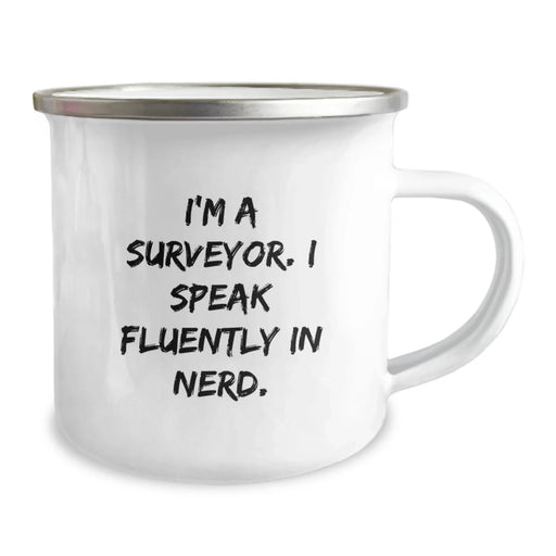 Funny Surveyor Gifts for Men - 'I Speak Fluently In genius.' Camping Mug, Christmas Unique Gifts from Friends to Surveyor Enthusiasts - Image 2