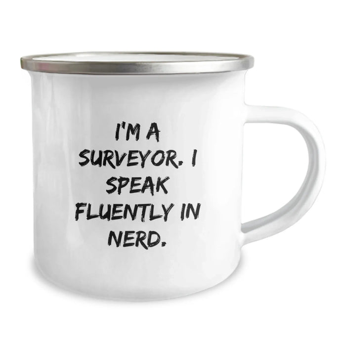 Funny Surveyor Gifts for Men - 'I Speak Fluently In genius.' Camping Mug, Christmas Unique Gifts from Friends to Surveyor Enthusiasts - Image 2