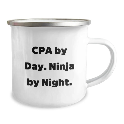 CPA Gifts for Men from Friends - Camping Mug with Funny Quote 'Cpa By Day. Ninja By Night.' for Birthday - Image 2
