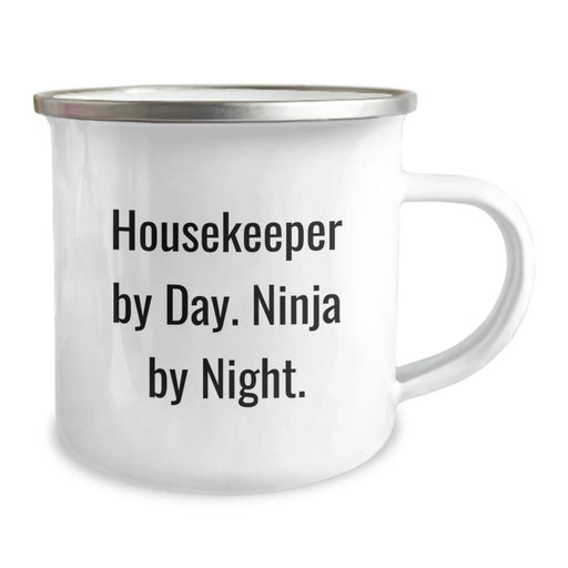 Funny Housekeeper Gifts from Men, Housekeeper By Day Ninja By Night Camping Mug, Unique Christmas Unique Gifts for Housekeepers - Image 2