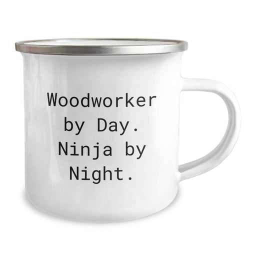 Woodworker Gifts from Friends and Family, Funny Camping Mug for Men, Unique Christmas Unique Gifts for Woodworker By Day. Ninja By Night. - Image 2