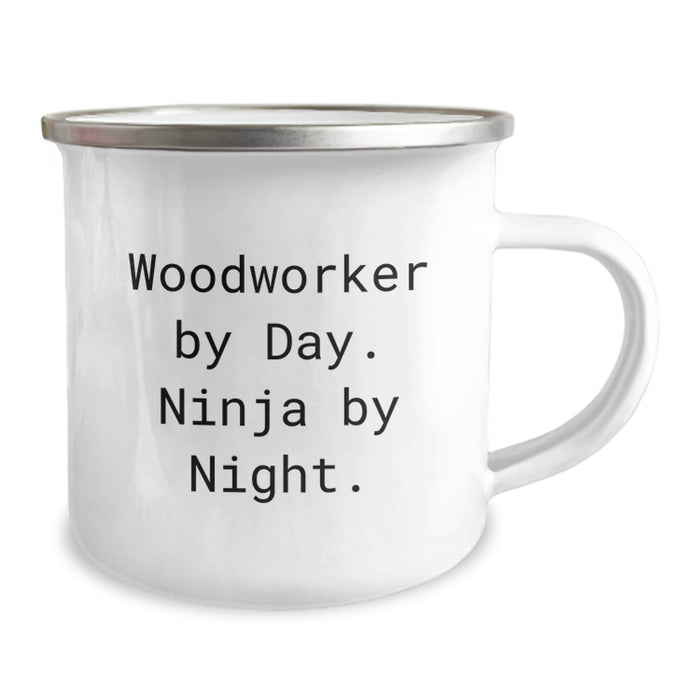 Woodworker Gifts from Friends and Family, Funny Camping Mug for Men, Unique Christmas Unique Gifts for Woodworker By Day. Ninja By Night. - Image 2