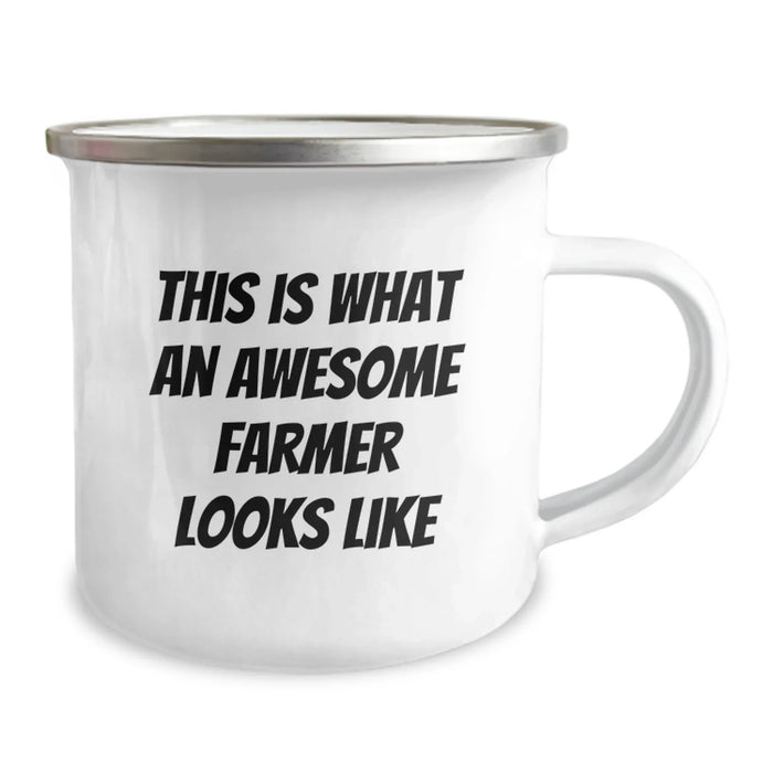 Farmer Gifts from Friends Unique Camping Mug This Is What An Awesome Farmer Looks Like Birthday - Image 2