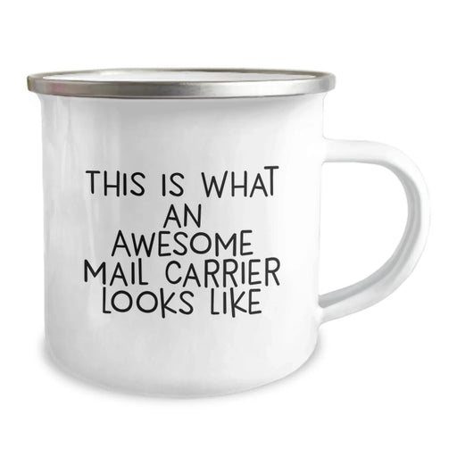 Funny Mail Carrier Camping Mug Gifts for Mail Carrier Friends, Birthday Unique Gifts from Friends to Mail Carrier, This Is What An Awesome Mail Carrier Looks Like Funny Birthday Mug - Image 2