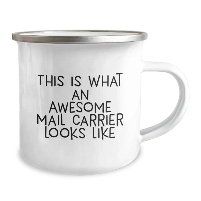 Funny Mail Carrier Camping Mug Gifts for Mail Carrier Friends, Birthday Unique Gifts from Friends to Mail Carrier, This Is What An Awesome Mail Carrier Looks Like Funny Birthday Mug - Image 2
