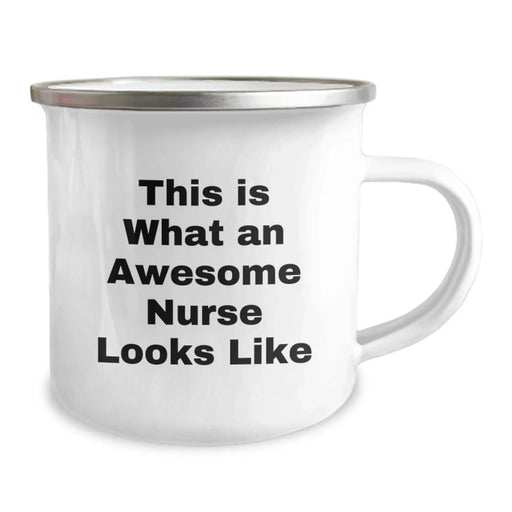 Funny Inspirational Christmas Unique Gifts for Awesome Nurses, Funny Camping Mug for Men Women Coworkers Family, This Is What An Awesome Nurse Looks Like - Image 2