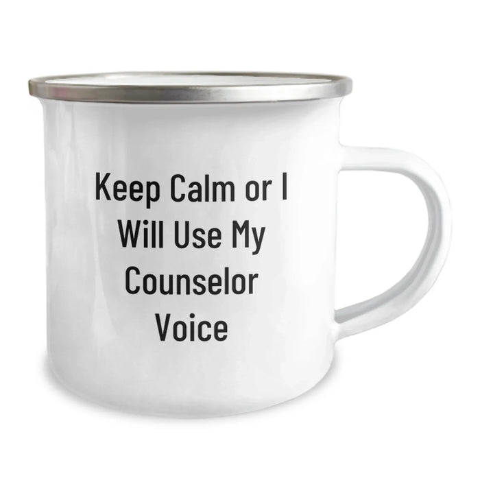 Counselor Gifts, Funny Christmas Mugs for Men, Women, Friends, Coworkers, Family, Keep Calm Or I Will Use My Counselor Voice - Image 2