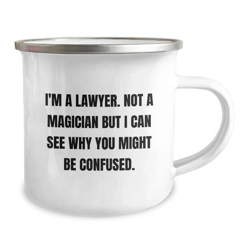Funny Lawyer Gifts for Men - 'I'm A Lawyer. Not A Magician', Unique Camping Mug for Christmas Unique Gifts from Friends and Family - Image 2