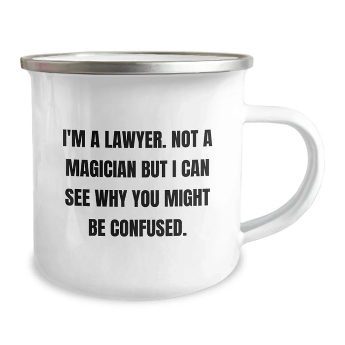 Funny Lawyer Gifts for Men - 'I'm A Lawyer. Not A Magician', Unique Camping Mug for Christmas Unique Gifts from Friends and Family - Image 2