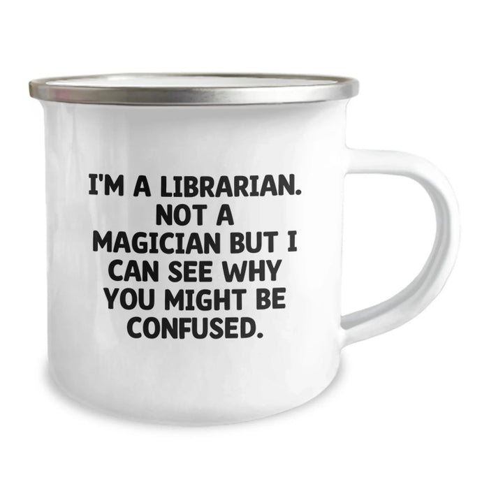 Funny Librarian Gifts from Friends to Librarian Camping Mug Perfect for Christmas Unique Presents - Image 2