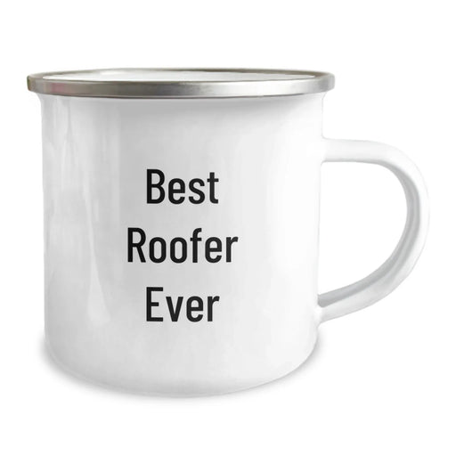 Funny Roofer Gifts from Friends - Best Roofer Ever Camping Mug for Christmas Unique Gifts - Stainless Steel with Colorful Enamel Finish, 12 oz - Image 2