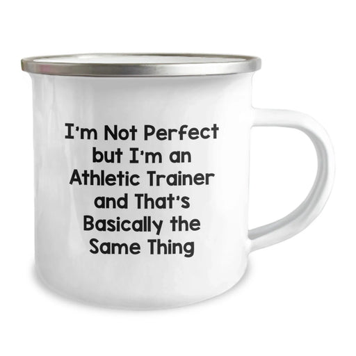 Funny Athletic Trainer Gifts from Friends for Men's 12 oz Stainless Steel Camping Mug - Image 2