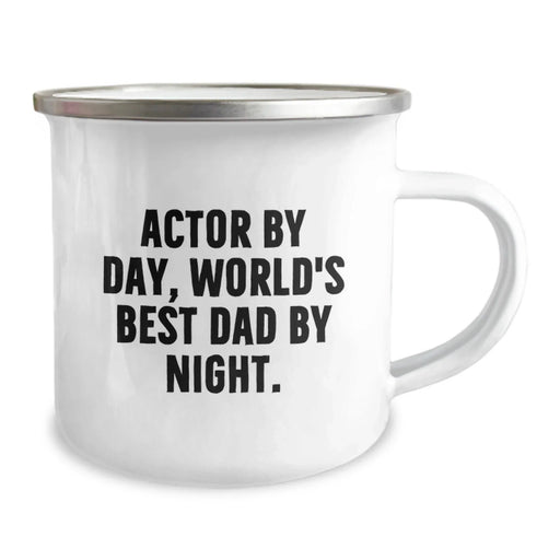 Funny Actor Gifts - Actor By Day, World's Best Dad By Night. Birthday Camping Mug for Men from Friends - Image 2