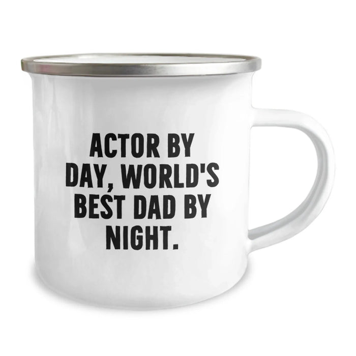 Funny Actor Gifts - Actor By Day, World's Best Dad By Night. Birthday Camping Mug for Men from Friends - Image 2