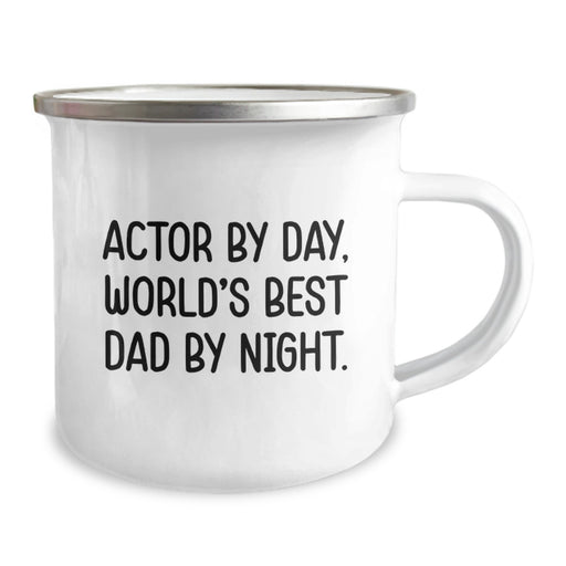 Actor Gifts: Actor By Day, World's Best Dad By Night. Funny Camping Mug for Birthday - Image 2