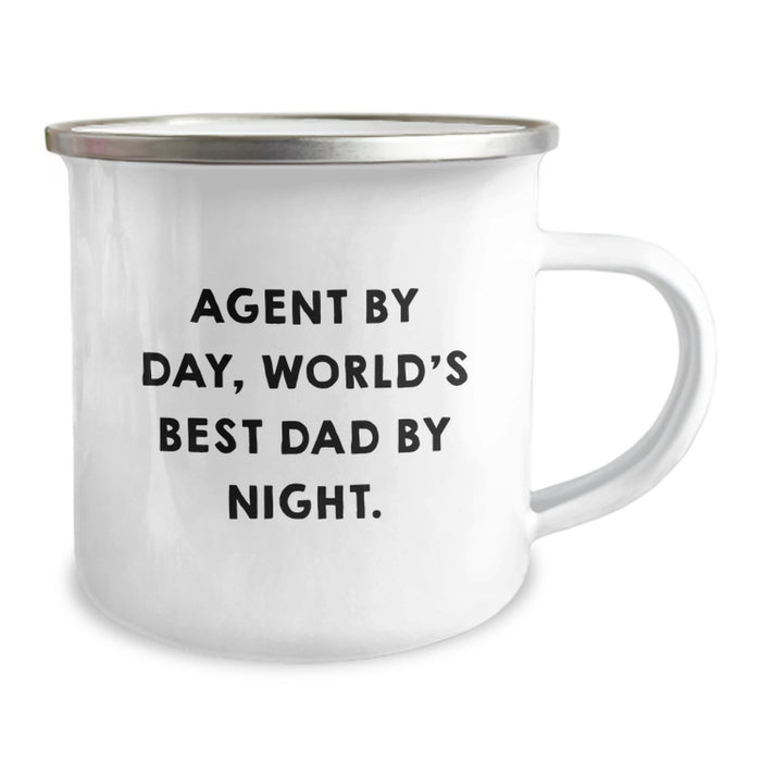 Agent By Day Funny Gifts from Mom to Agent on Birthday, World's Best Dad By Night Camping Mug, Perfect for Agent Enthusiasts, Agent Lover, and Agent Friends - Image 2