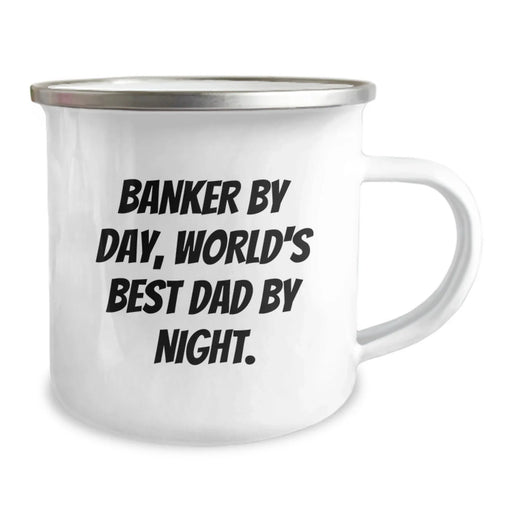 Funny Banker Gifts, World's Best Dad Camping Mug, Birthday Unique Gifts from Family to Banker, Best Dad Ever - Image 2