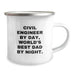 Civil Engineer Gifts for Men - Camping Mug - 'Civil Engineer By Day, World's Best Dad By Night.' Funny Quote - Image 2