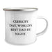 Clerk By Day Funny Camping Mug Gifts for Men, Christmas Unique Gifts from Family, World's Best Dad Mug - Image 2