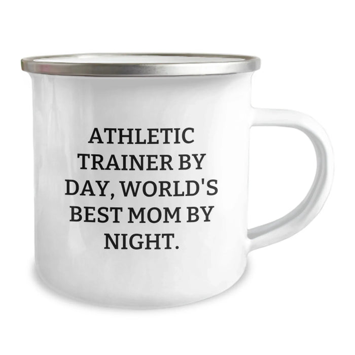 Funny Athletic Trainer Gifts from Mom - World's Best Mom by Night - Inspirational Camping Mug for Graduation - Image 2