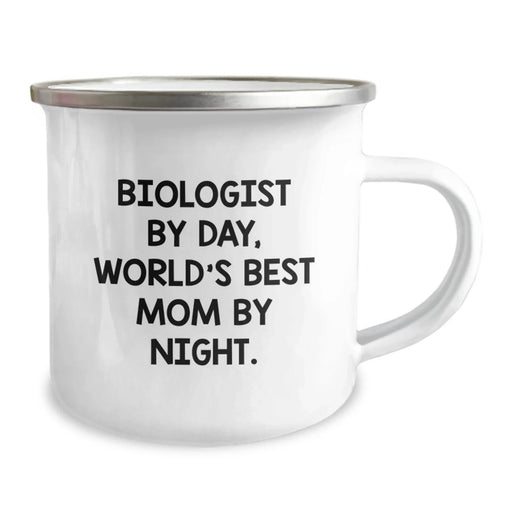 Funny Biologist Gifts for Graduation - Camping Mug for Mom, 'Biologist By Day, World's Best Mom By Night.' - Gifts from Family, Friends, or Coworkers - Image 2