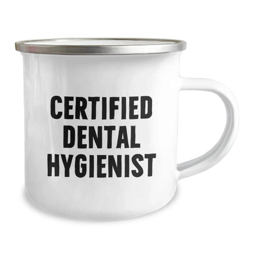 Funny Christmas Unique Gifts for Dental Hygienist Friends - 'I Brush Before I Floss' Camping Mug - Image 2