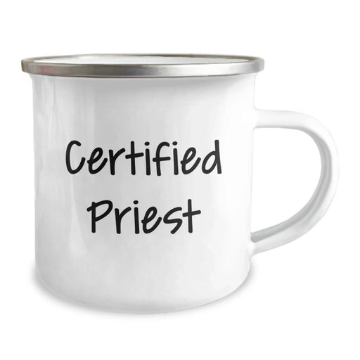 Funny Quote Gifts from Men to Priest Friends for Graduation - 12 oz Stainless Steel Camping Mug - Image 2