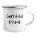 Funny Quote Gifts from Men to Priest Friends for Graduation - 12 oz Stainless Steel Camping Mug - Image 2