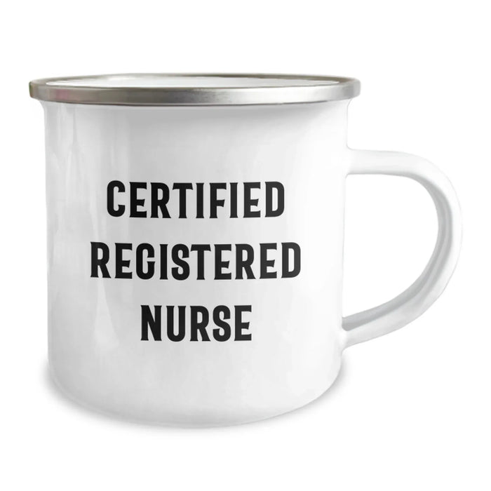 Funny Registered Nurse Gifts from Family for Graduation - Certified Registered Nurse Camping Mug, 12 oz Stainless Steel with Enamel Finish - Image 2