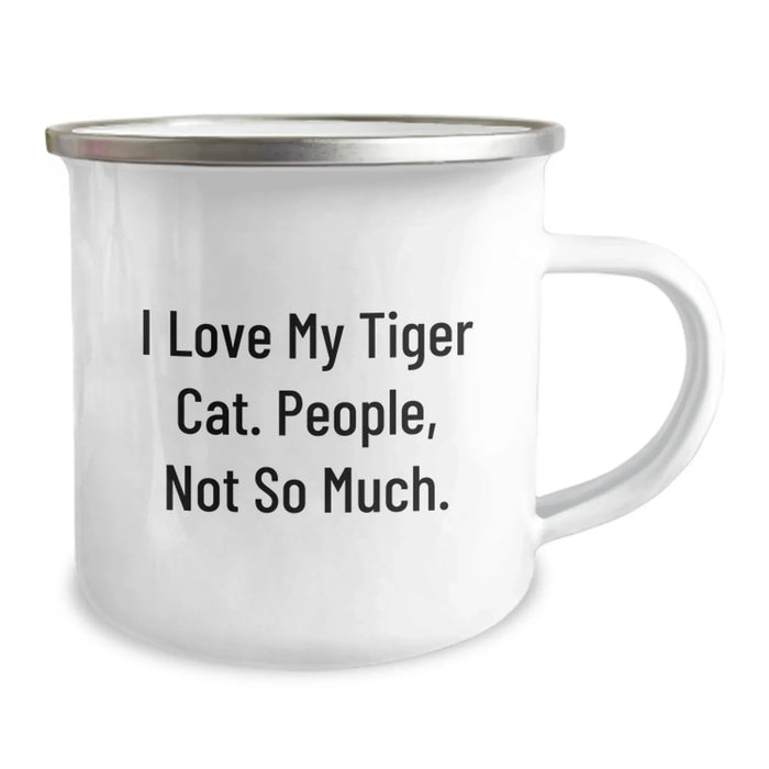Funny Tiger Cat Gifts from Men to Friends - 'I Love My Tiger Cat. People, Not So Much.' Christmas Unique Mug - Image 2