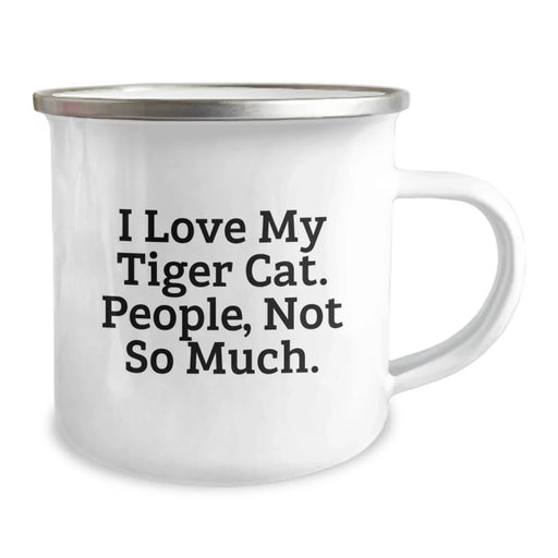 Funny Tiger Cat Christmas Unique Gifts for Men from Friends and Family, Tiger Cat Camping Mugs, I Love My Tiger Cat, People Not So Much, Camping Mug Gifts - Image 2