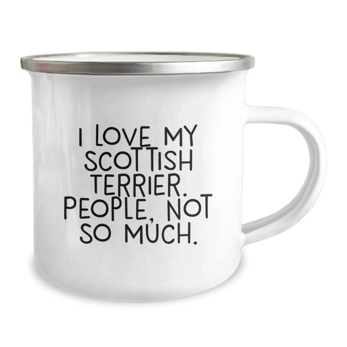 Funny Scottish Terrier Dog Christmas Unique Gifts from Men to Friends - 'I Love My Scottish Terrier. People, Not So Much.' Scottish Terrier Dog Lover Camping Mugs - Image 2