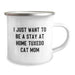 Funny Tuxedo Cat Camping Mug Gifts from Friends for Birthday - 'I Just Want To Be A Stay At Home Tuxedo Cat Mom' Unique Birthday Unique Gifts for Tuxedo Cat Lovers - Image 2